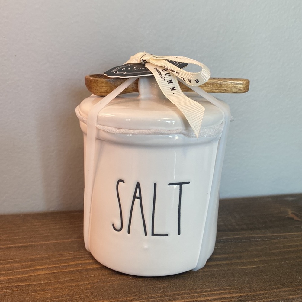 New Rae dunn salt cellar with spoon - Picture 2 of 4